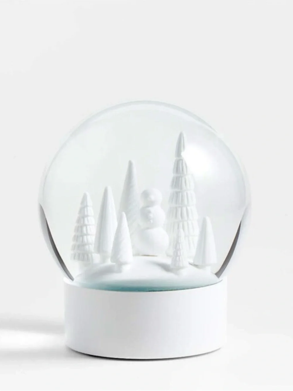 ISO ONLY!!!Crate&Barrel White Ceramic Snow Globe with Winter Trees
